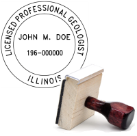 Wooden Illinois Registered Interior Designer Stamp