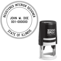 Self-Inking Illinois Registered Interior Designer R-40