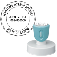 Pre-Inked Illinois Registered Interior Designer Xstamper