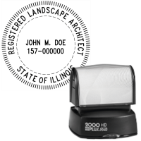 Pre-Inked Illinois Registered Landscape Architect R-40