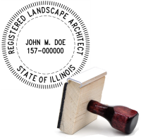 Wooden Illinois Registered Landscape Architect Stamp