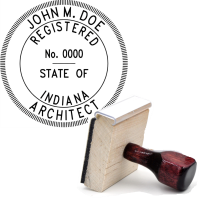 Wooden Indiana Registered Architect Stamp