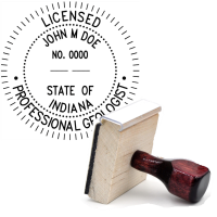 Wooden Indiana Licensed Professional Geologist Stamp