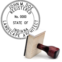 Wooden Indiana Registered Landscape Architect Stamp