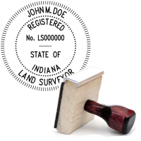 Wooden Indiana Registered Land Surveyor Stamp