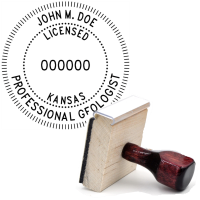 Wooden Kansas Licensed Professional Geologist Stamp