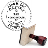 Wooden Kentucky Registered Architect Stamp