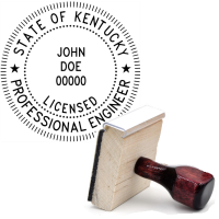 Wooden Kentucky Licensed Professional Engineer Stamp