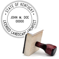 Wooden Kentucky Licensed Landscape Architect Stamp