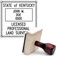 Wooden Kentucky Licensed Professional Land Surveyor Stamp