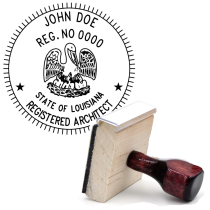 Wooden Louisiana Registered Architect Stamp