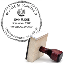 Wooden Louisiana Professional Civil Engineer Stamp