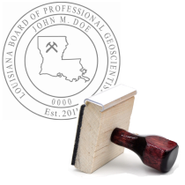 Wooden Louisiana Professional Geoscientist Stamp