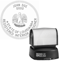 Pre-Inked Louisiana Registered Interior Designer Stamp
