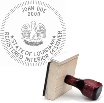 Wooden Louisiana Registered Interior Designer Stamp