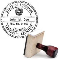 Wooden Louisiana Licensed Landscape Architect Stamp