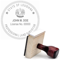 Wooden Louisiana Professional Land Surveyor Stamp
