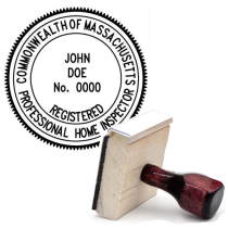 Wooden Massachusetts Professional Home Inspector Stamp