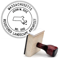 Wooden Massachusetts Registered Landscape Architect Stamp