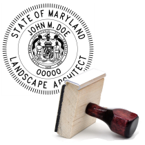 Wooden Maryland Landscape Architect Stamp