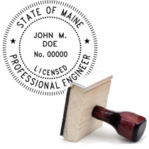 Wooden Maine Licensed Professional Engineer Stamp