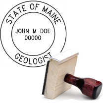 Wooden Maine Geologist Stamp