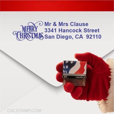 Merry Christmas Self-Inking Address Stamp Printer 40