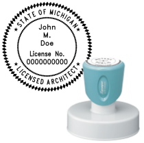 Pre-Inked Michigan Licensed Architect Xstamper