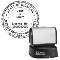 Pre-Inked Michigan Licensed Professional Engineer R-40