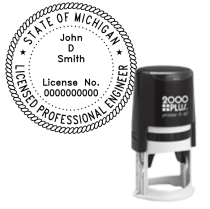 ​Self-Inking Michigan Licensed Professional Engineer R-40