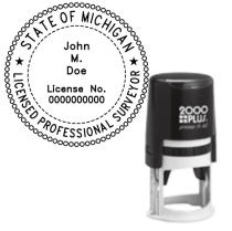 ​Self-Inking Michigan Licensed Professional Surveyor R-40