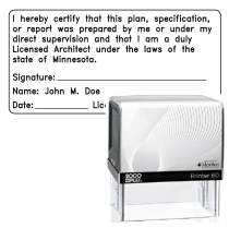 Self-Inking Minnesota Licensed Architect Printer 60