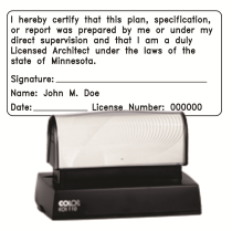 Pre-Inked Minnesota Licensed Architect Colop 110