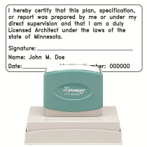 Pre-Inked Minnesota Licensed Architect Xstamper