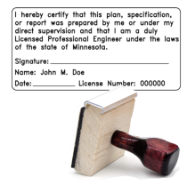 Wooden Minnesota Licensed Professional Engineer Stamp