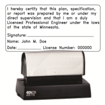 Pre-Inked Minnesota Licensed Professional Engineer Colop 110