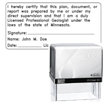 ​Self-Inking Minnesota Licensed Professional Geologist Printer 60