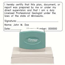 Pre-Inked Minnesota Licensed Professional Geologist Xstamper