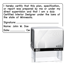 Self-Inking Minnesota Certified Interior Designer Printer 60