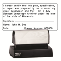 Pre-Inked Minnesota Licensed Landscape Architect Colop 110