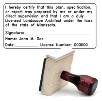 Wooden Minnesota Licensed Landscape Architect Stamp