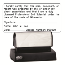 Pre-Inked Minnesota Licensed Professional Soil Scientist Colop 110