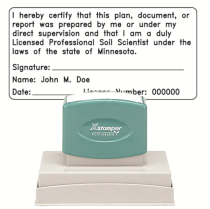 Pre-Inked Minnesota Licensed Professional Soil Scientist Xstamper