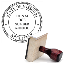 Wooden Missouri Architect Stamp