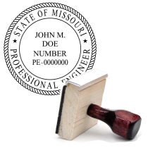 Wooden Missouri Professional Engineer Stamp