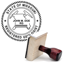 Wooden Missouri Registered Geologist Stamp