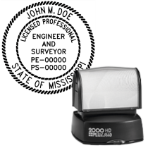 Pre-Inked Mississippi Licensed Professional Engineer & Surveyor R-40