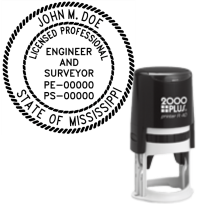 ​Self-Inking Mississippi Licensed Professional Engineer & Surveyor R-40