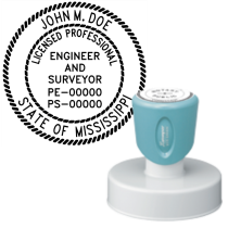 Pre-Inked Mississippi Licensed Professional Engineer & Surveyor Xstamper