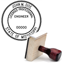 Wooden Mississippi Licensed Professional Engineer Stamp